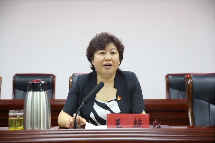 永乐店镇党委书记王艳讲授党课